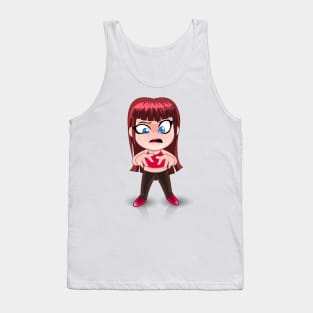 blue eyes beautiful girl cartoon character for young kids Tank Top